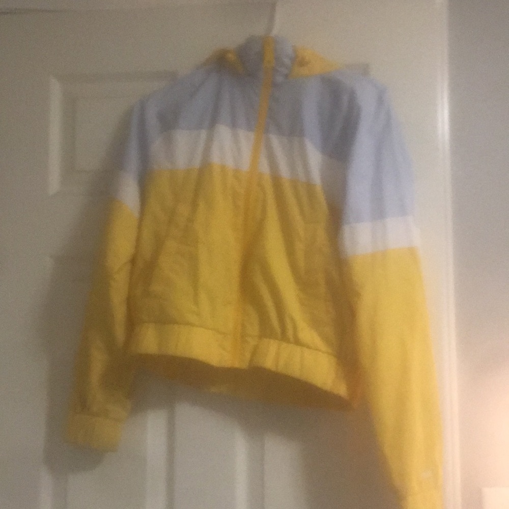 Yellow,blue and white hollister jacket